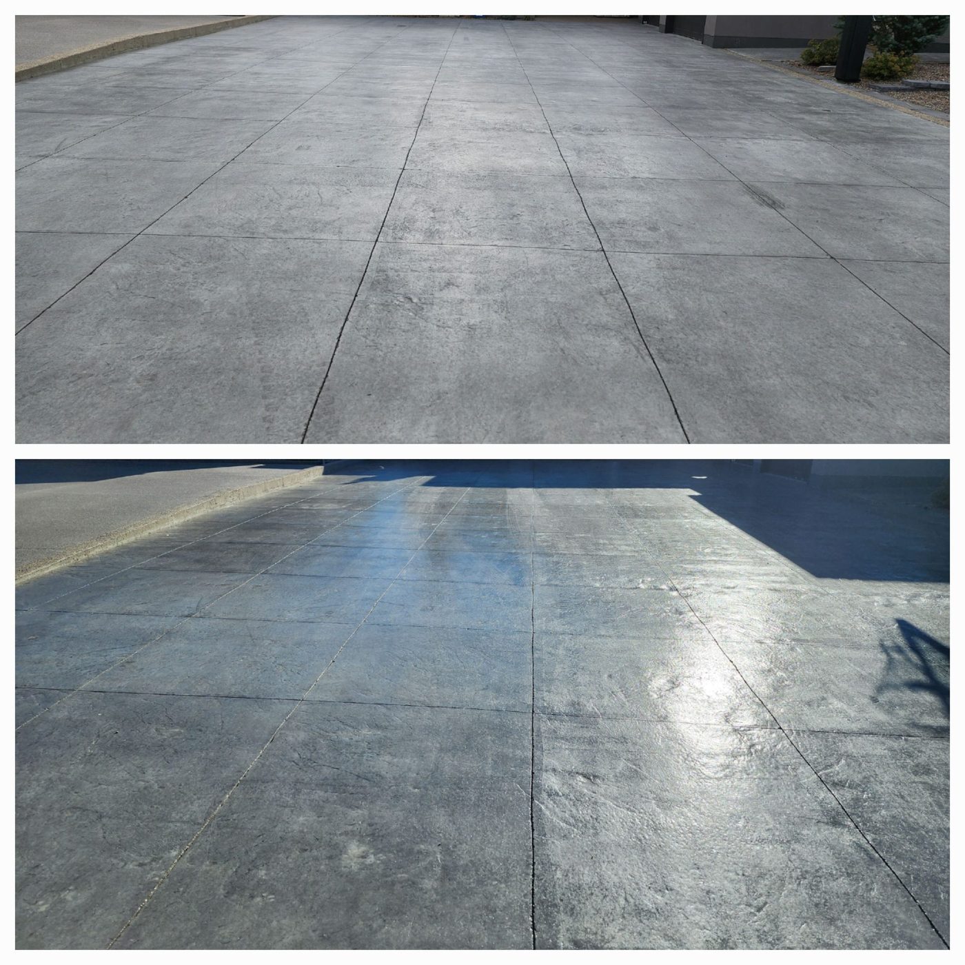 Stamped concrete cleaned and refreshed